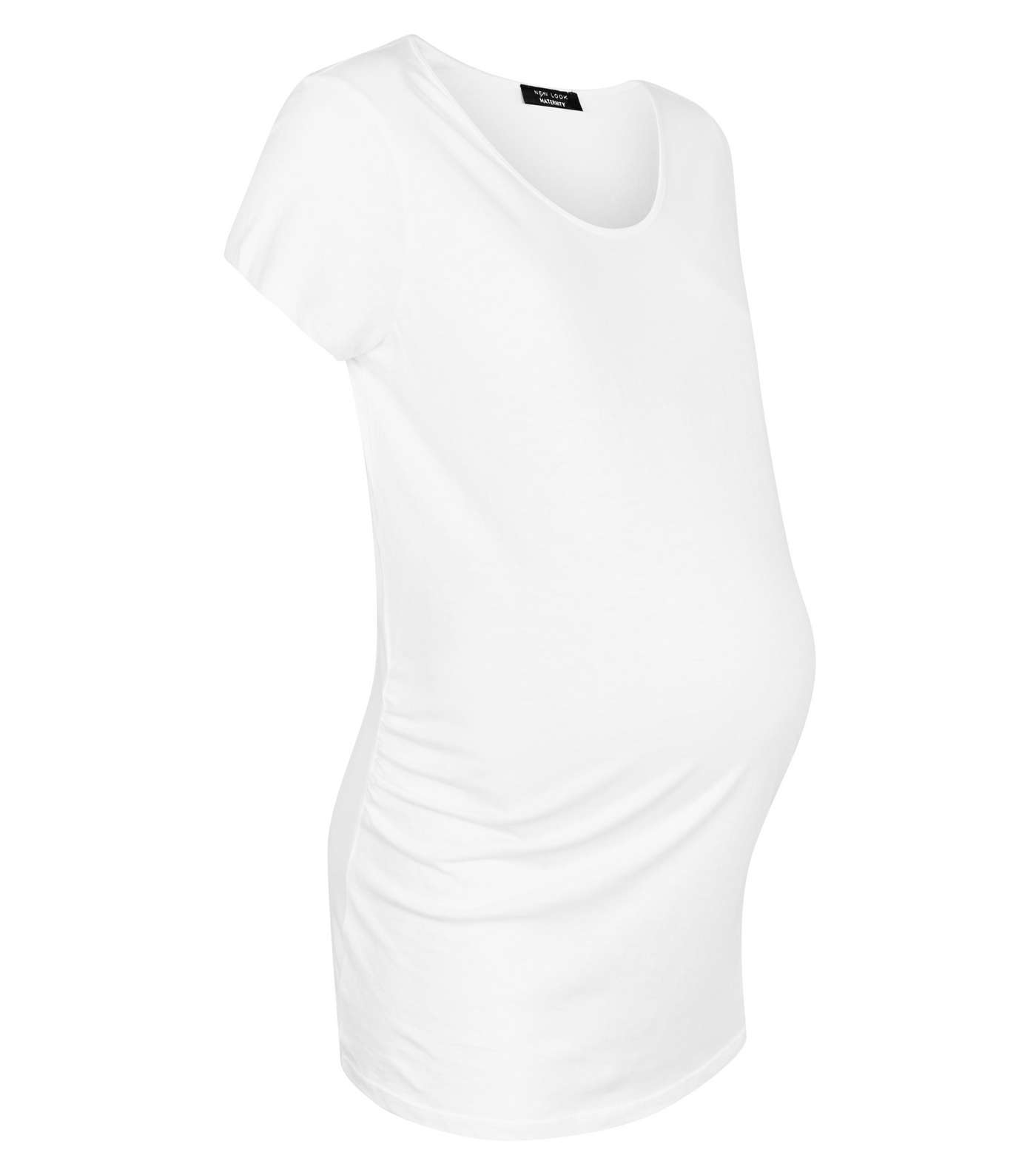 Maternity White Short Sleeve T-Shirt Image 4
