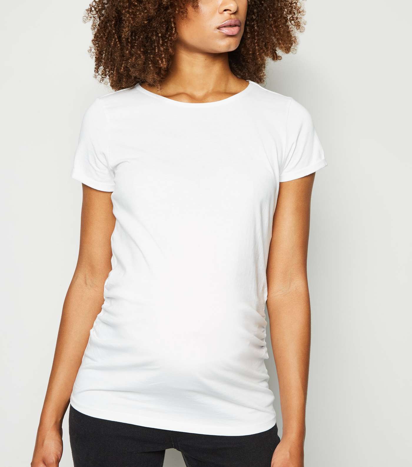 Maternity White Short Sleeve T-Shirt Image 2