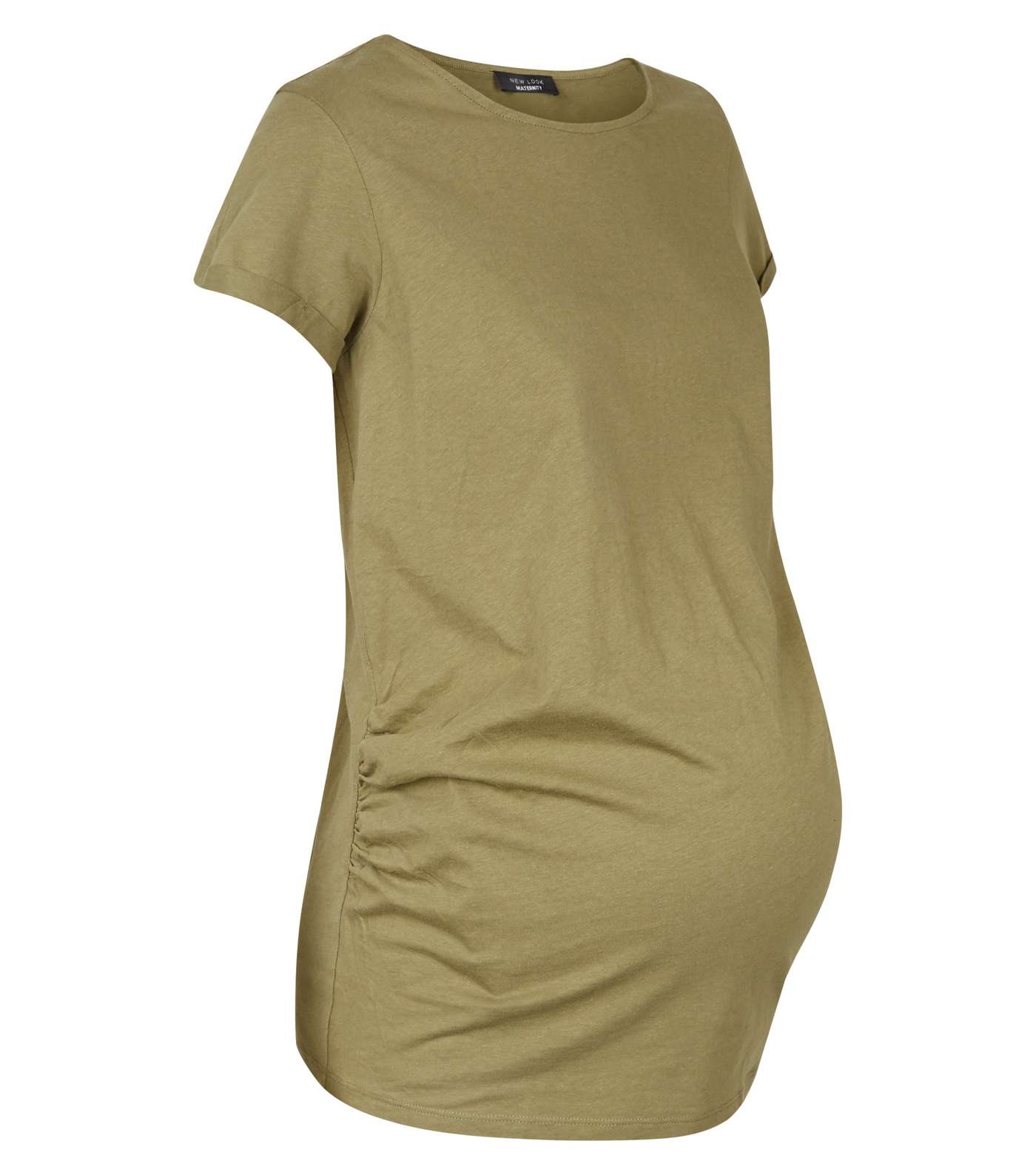 Maternity Olive Green Short Sleeve T-Shirt Image 4