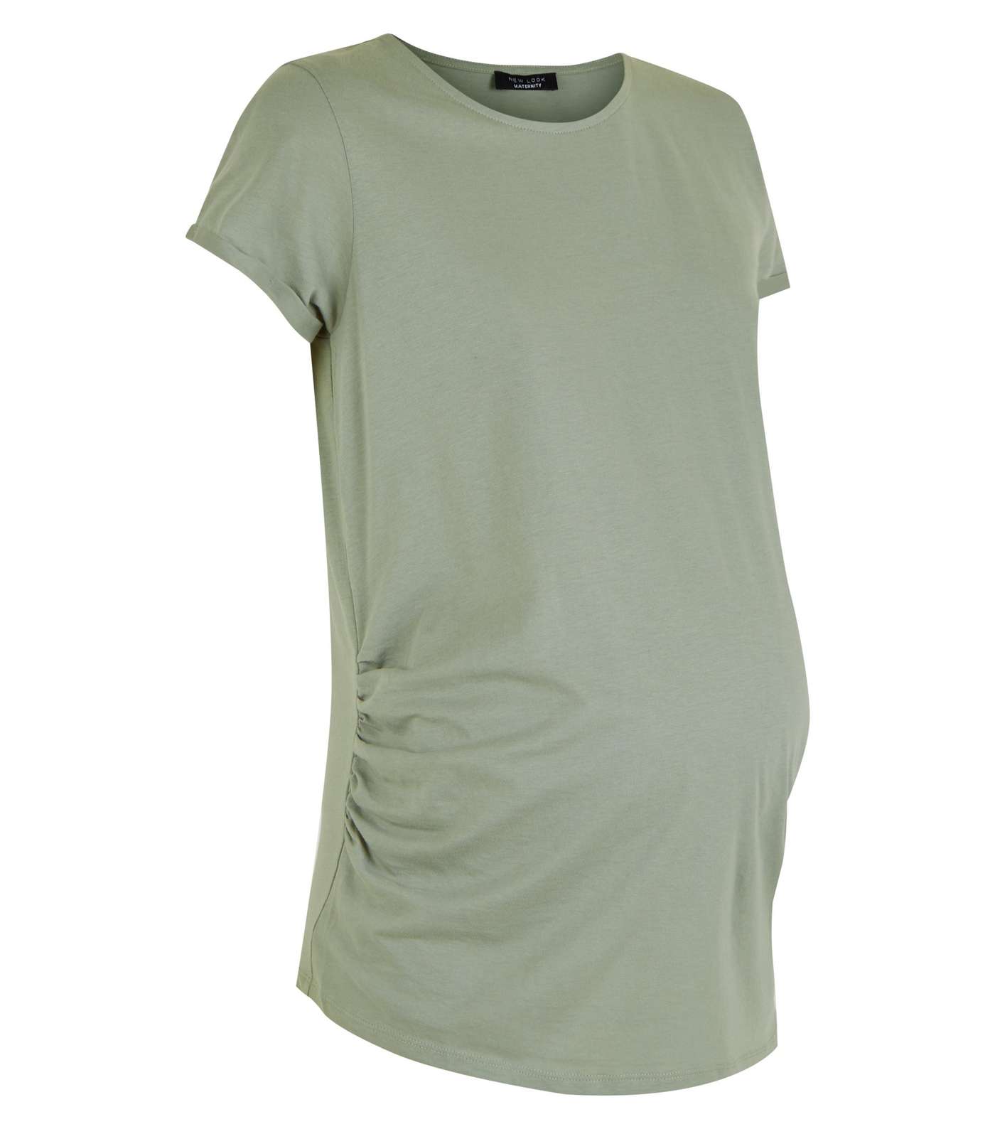 Maternity Khaki Short Sleeve T-Shirt  Image 4