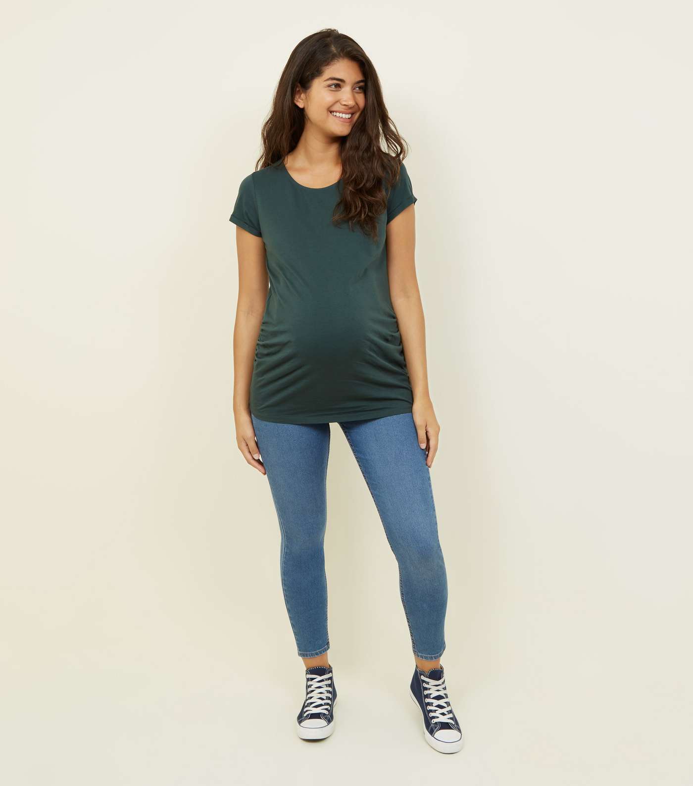 Maternity Dark Green Short Sleeve T-Shirt  Image 2