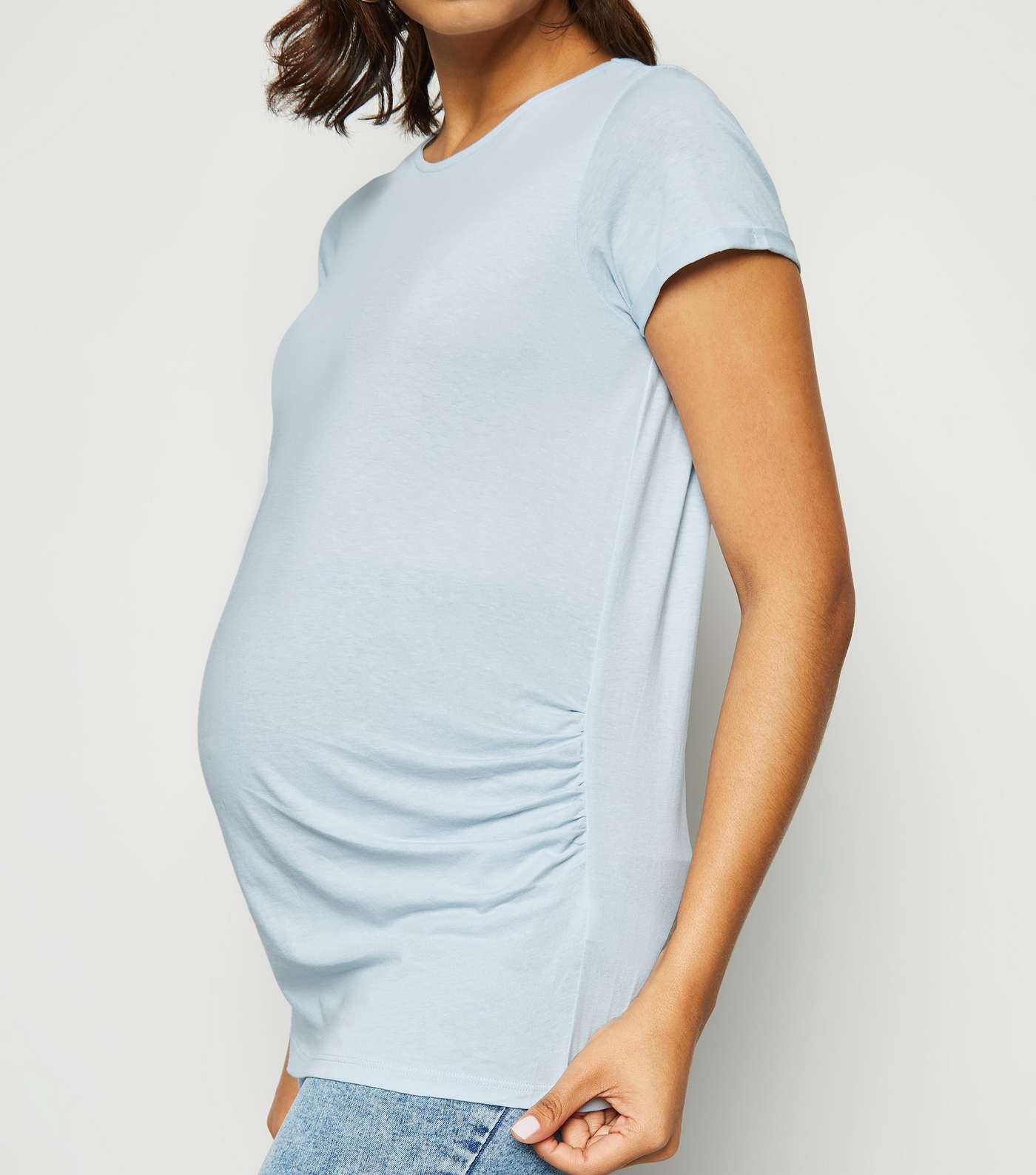 Maternity Pale Blue Short Sleeve T-Shirt Image 5