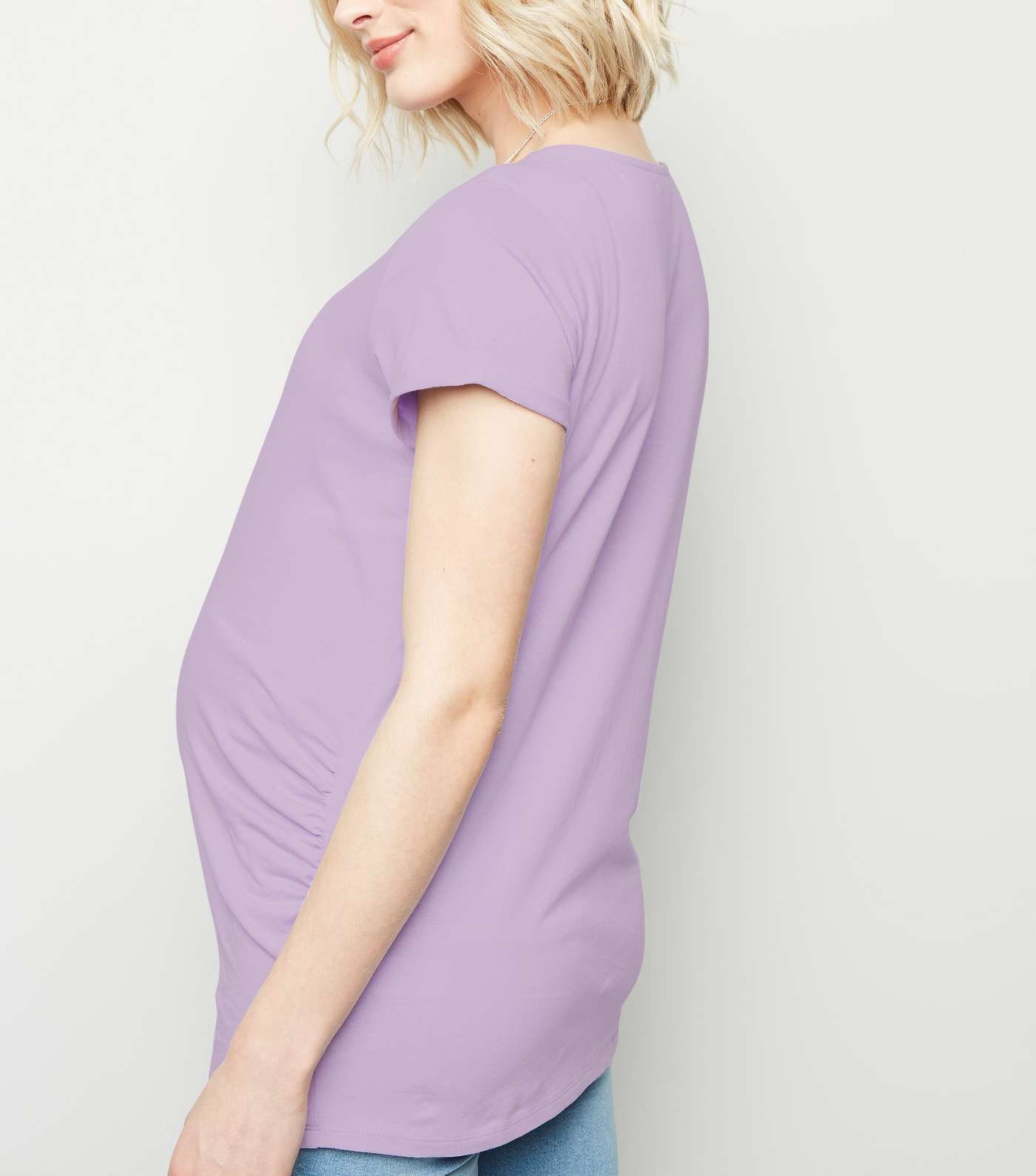 Maternity Lilac Short Sleeve T-Shirt Image 3