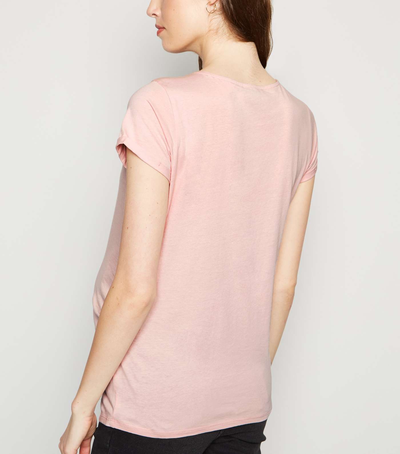 Maternity Pale Pink Short Sleeve T-Shirt Image 3