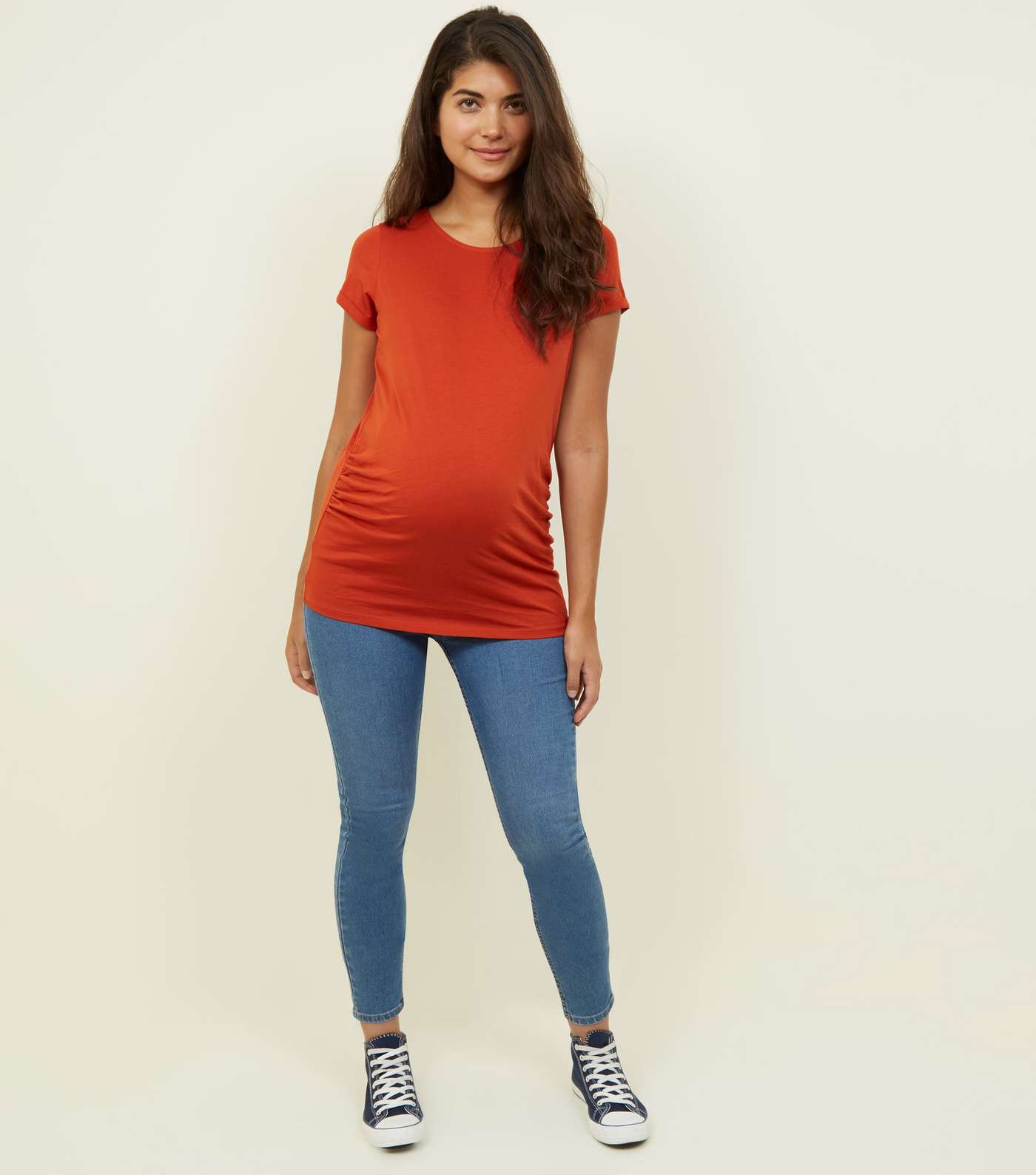 Maternity Orange Short Sleeve T-Shirt  Image 2