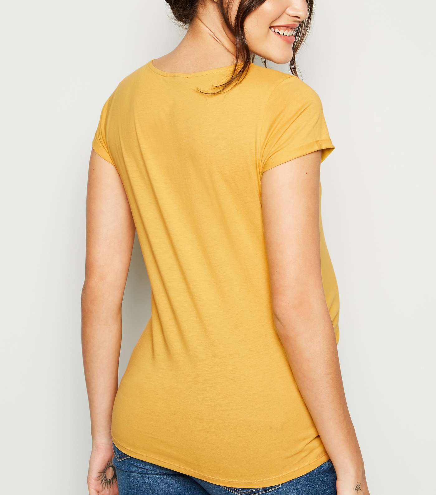 Maternity Mustard Short Sleeve T-Shirt Image 3