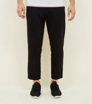 black cropped joggers