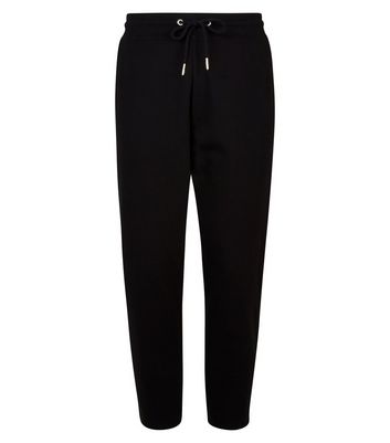 black cropped joggers