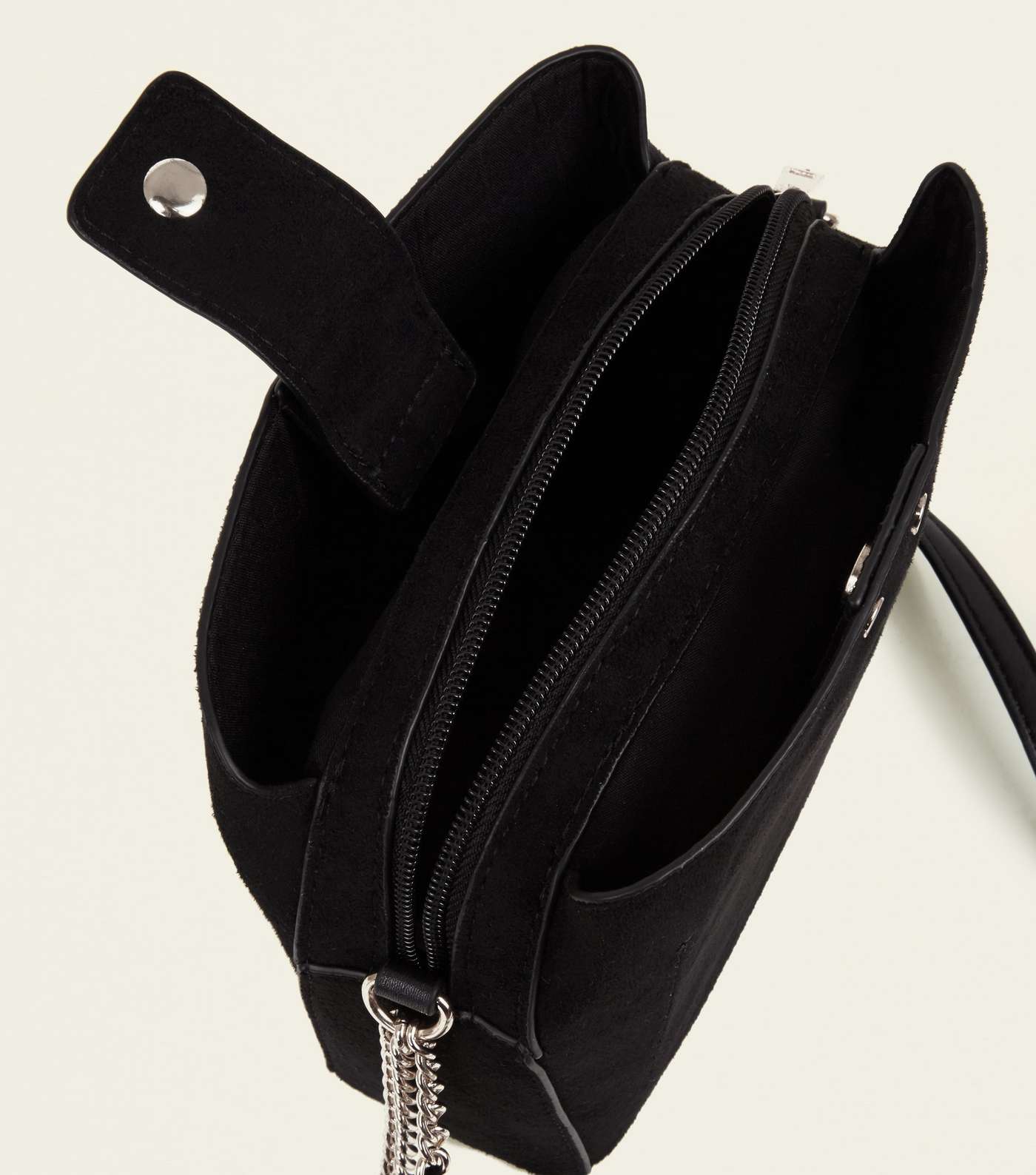 Black Suedette Side Tassel Cross Body Bag  Image 5
