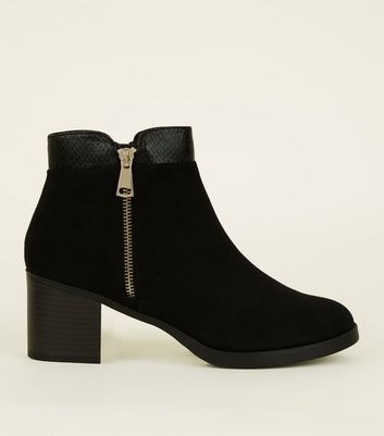 new look black suede ankle boots