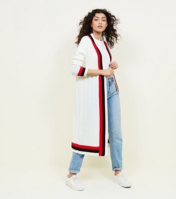 contrast stripe cardigan