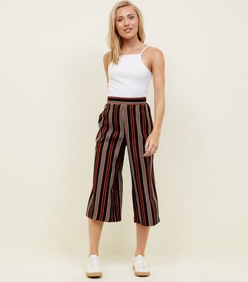 new look black and white striped trousers