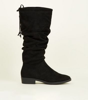 black slouch knee high boots