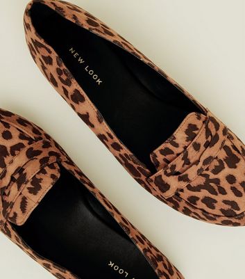 leopard print loafers womens