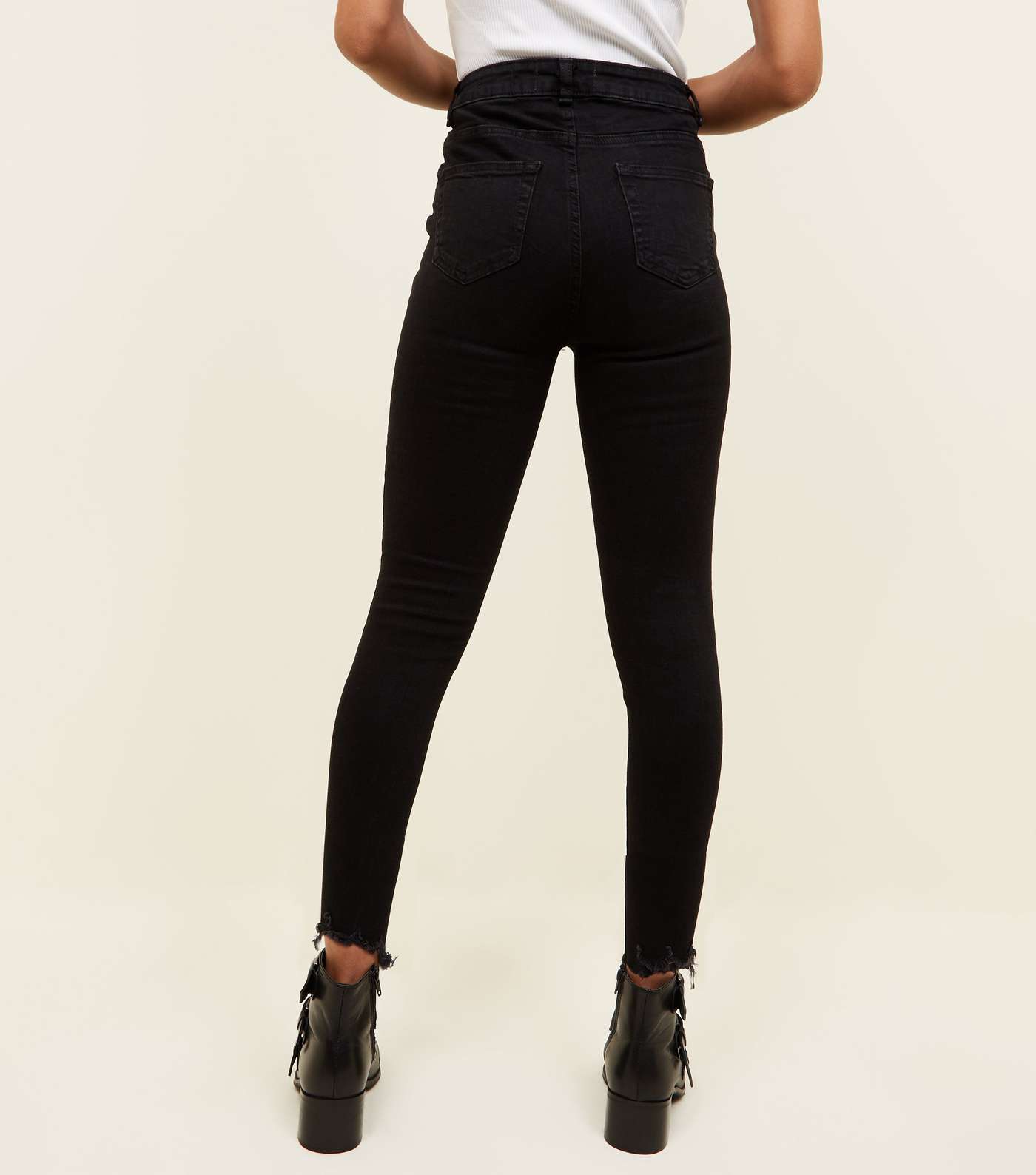 Black Ripped Ankle Grazer Skinny Jenna Jeans Image 3