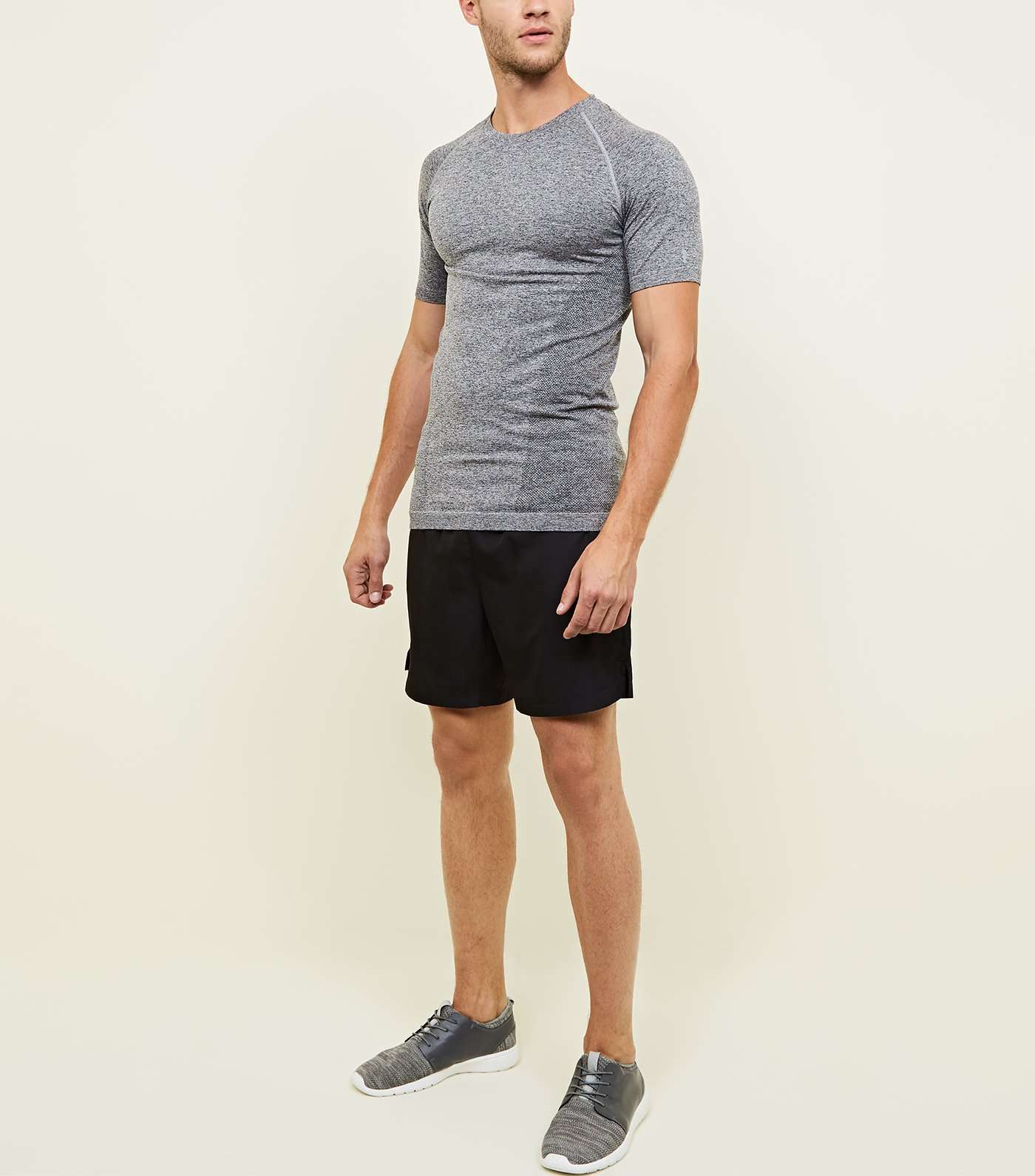 Dark Grey Raglan Sleeve Muscle Fit Sports T-Shirt   Image 2