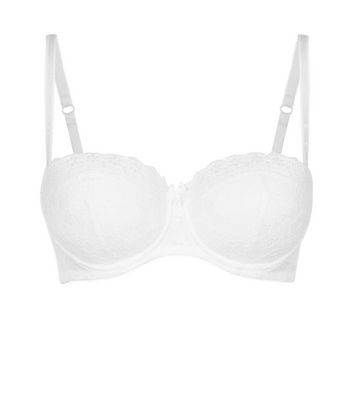 White Lace Strapless Bra | New Look