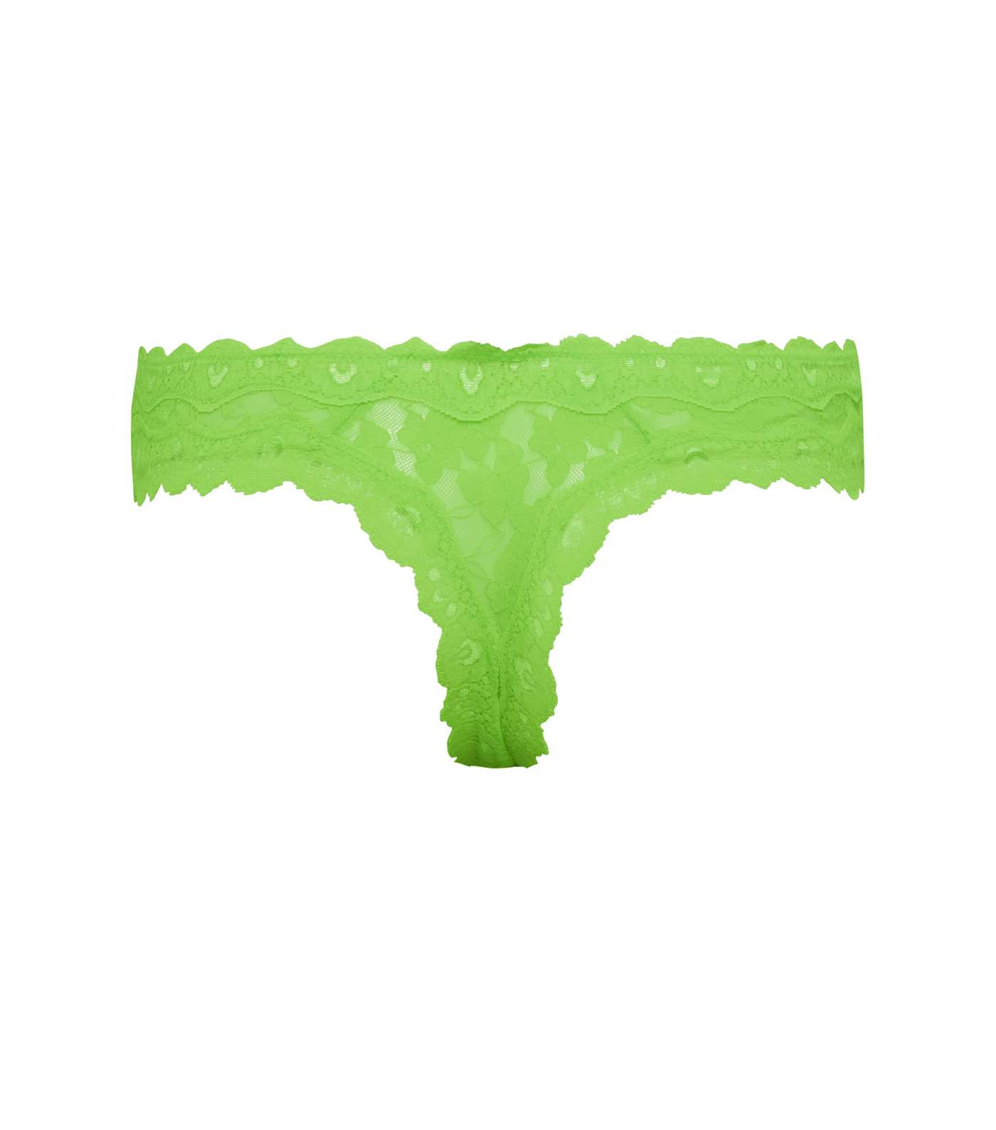 Green Neon Scallop Lace Thong  Image 5