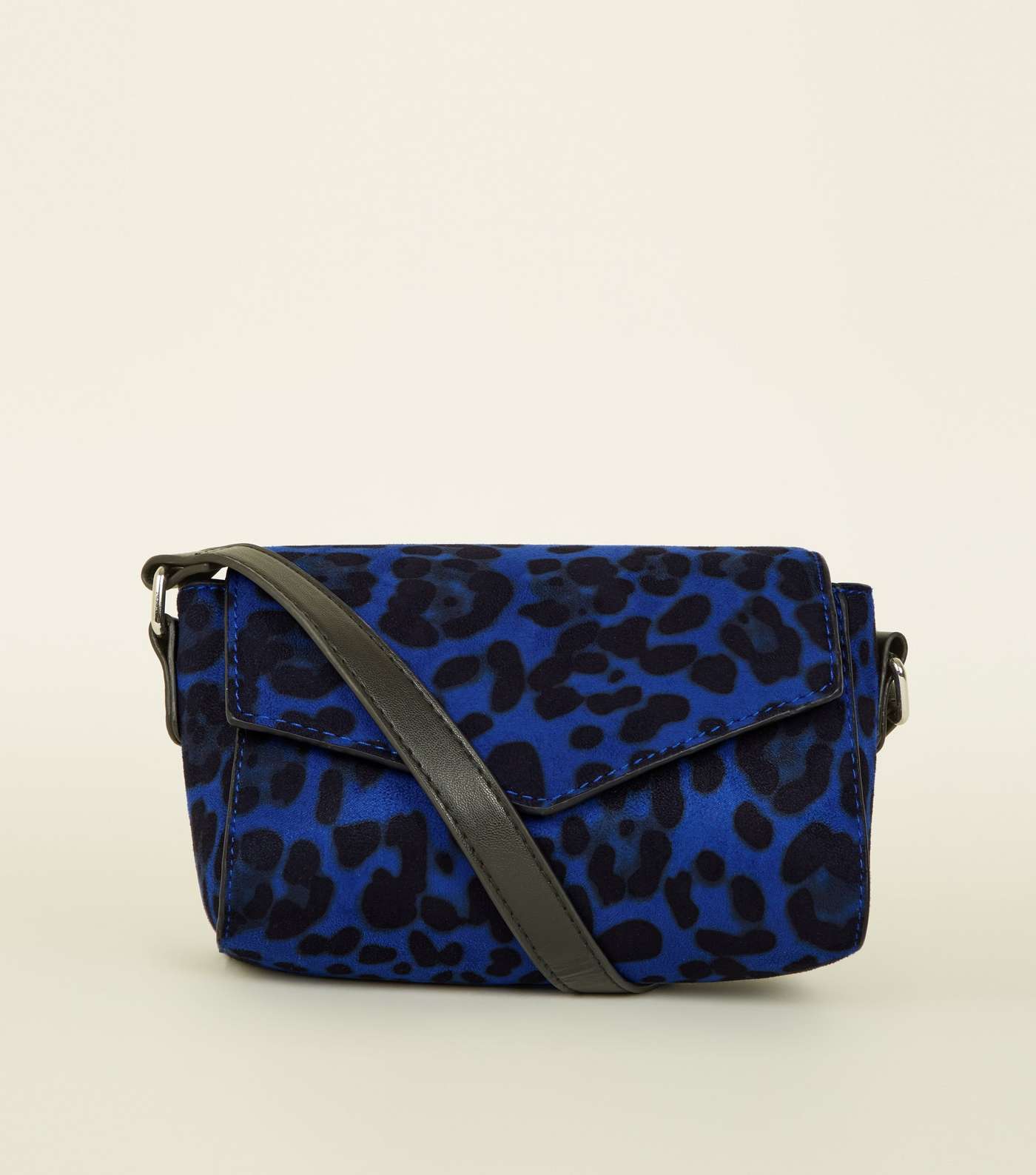 Blue Leopard Print Cross Body Bag
