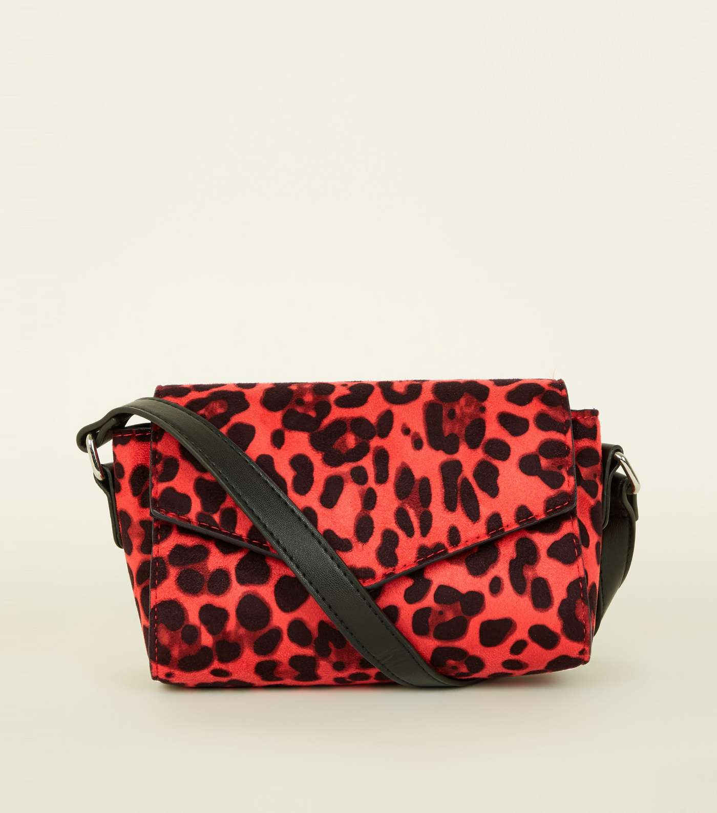 Red Leopard Print Cross Body Bag