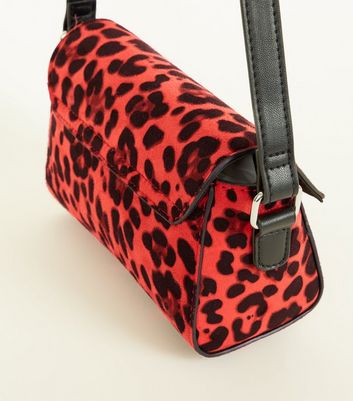 Red Leopard Print Cross Body Bag New Look