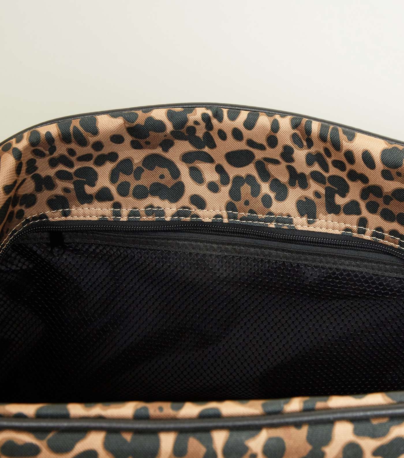 Brown Leopard Print Two Wheel Holdall Image 5