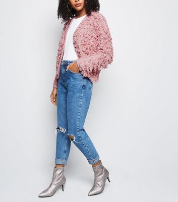 Mid Pink Loop Knit Cardigan New Look