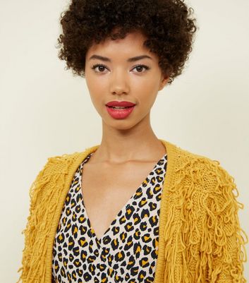 Mustard loop cardigan hotsell