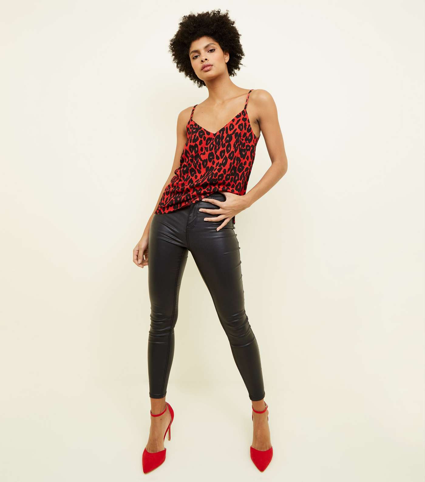 Red Leopard Print Cami Top Image 2