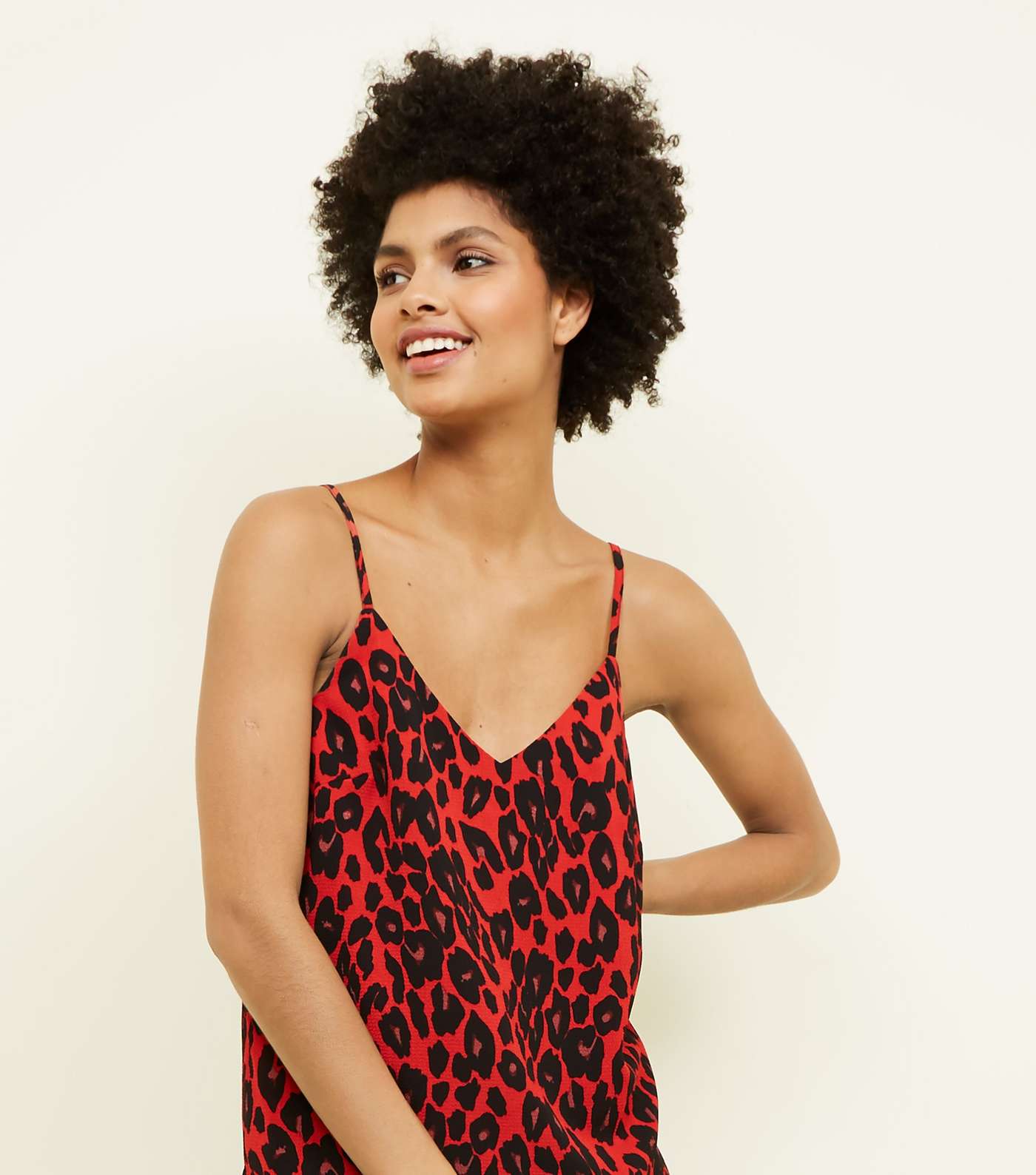 Red Leopard Print Cami Top Image 6