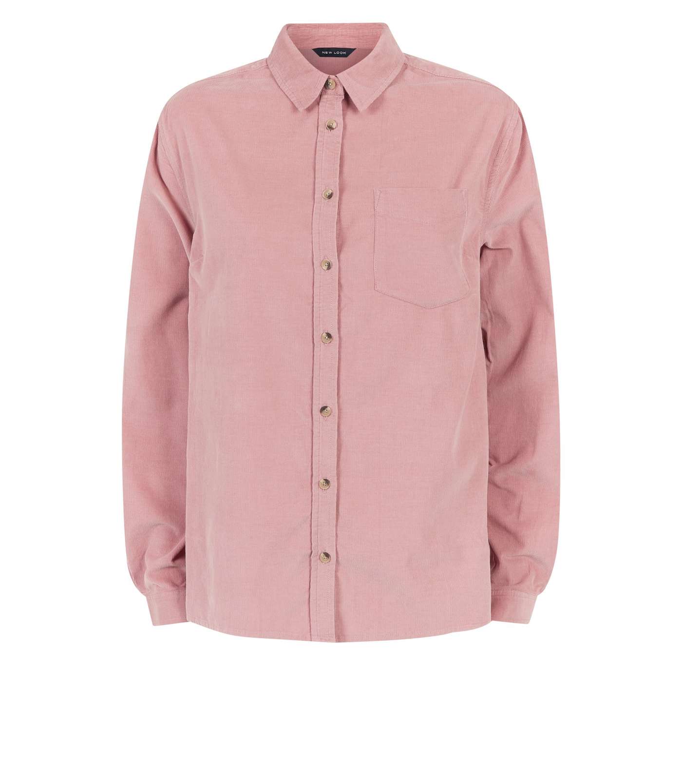 Mid Pink Corduroy Long Sleeve Collared Shirt Image 4