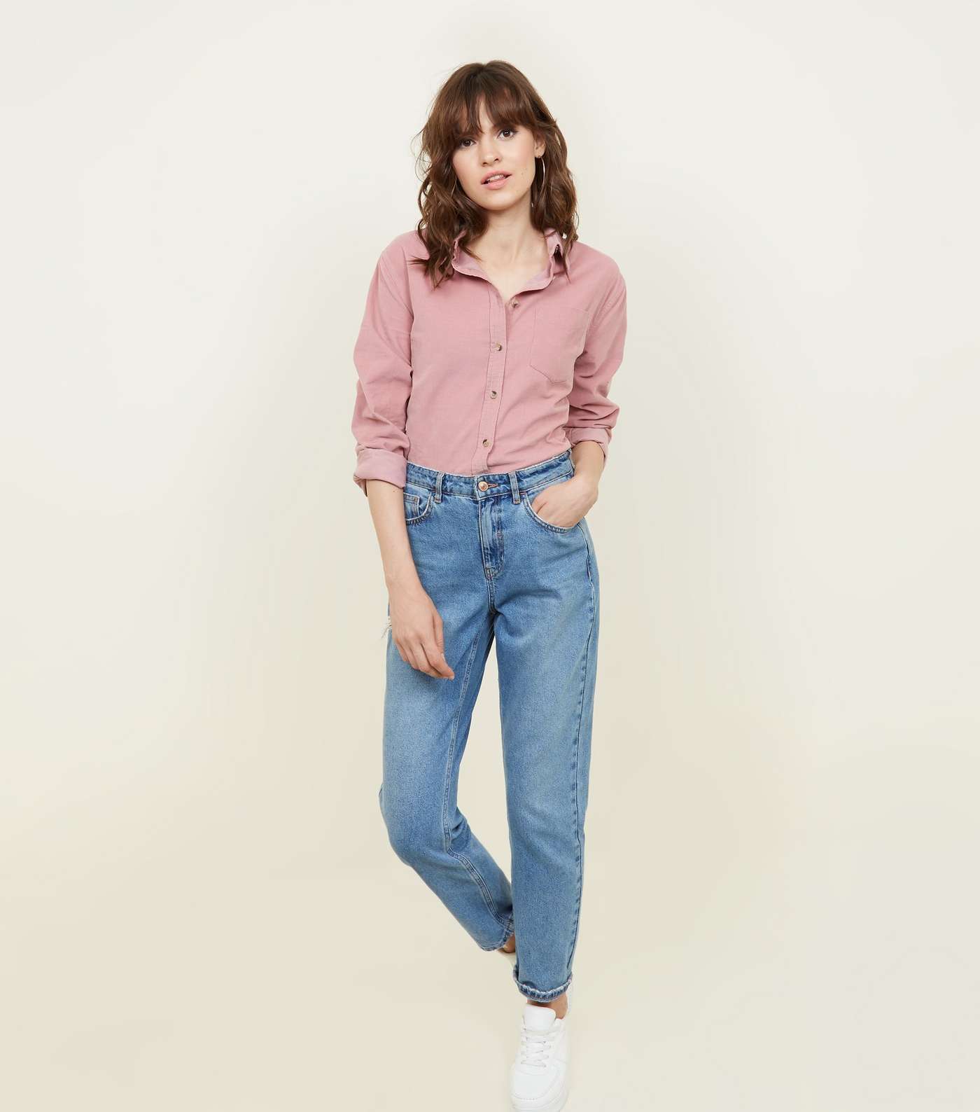 Mid Pink Corduroy Long Sleeve Collared Shirt Image 2