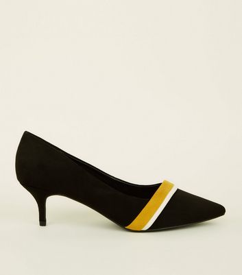 mustard kitten heel shoes