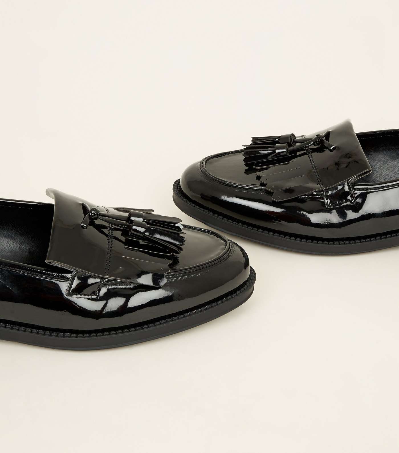 Black Patent Tassel Loafers Image 3