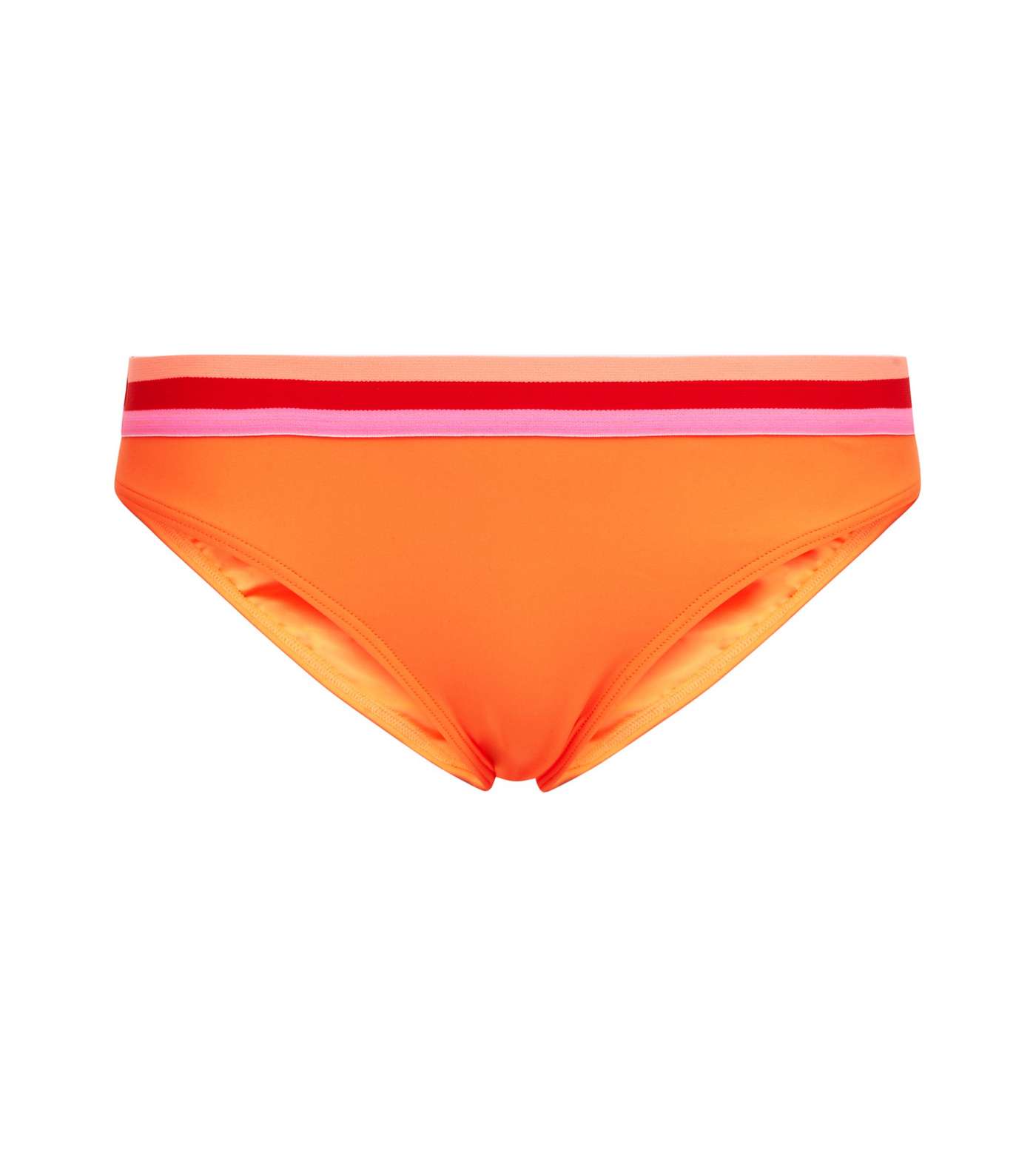 Bright Orange Stripe Trim Hipster Bikini Bottoms Image 4