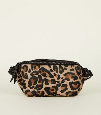 Black Leopard Print Bum Bag New Look