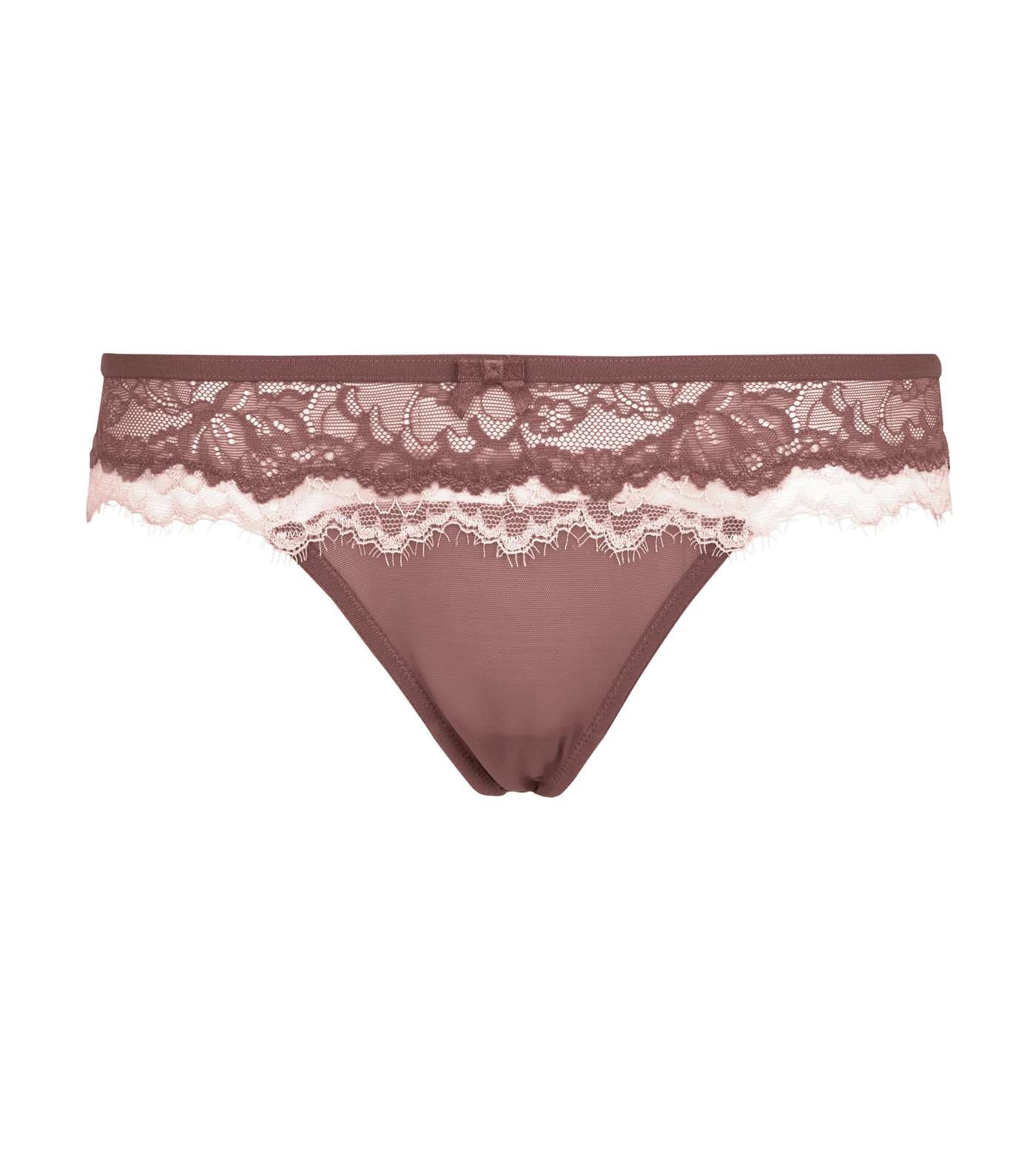 Deep Pink Layered Lace Thong Image 4