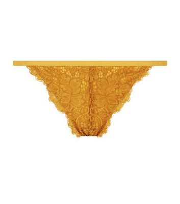 Mustard Eyelash Lace Underwired Bra | New Look