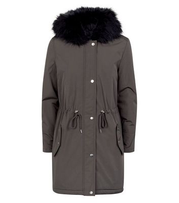 Golddigga faux fur parka coat ladies best sale