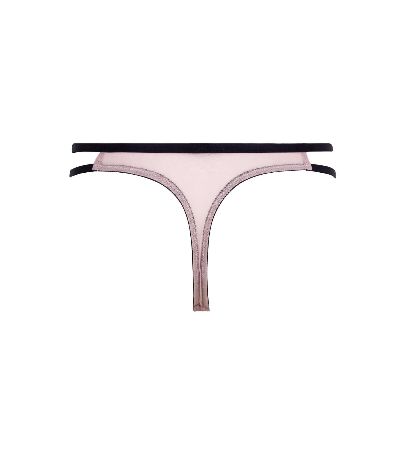 Pale Pink Satin Guipure Lace Trim Thong  Image 4