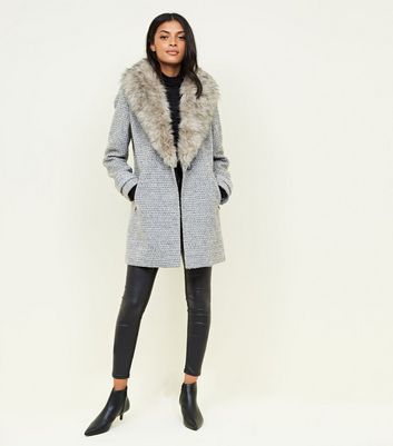 new look fur collar coat