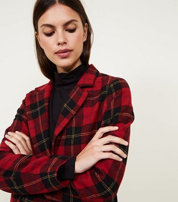 River island store red tartan coat