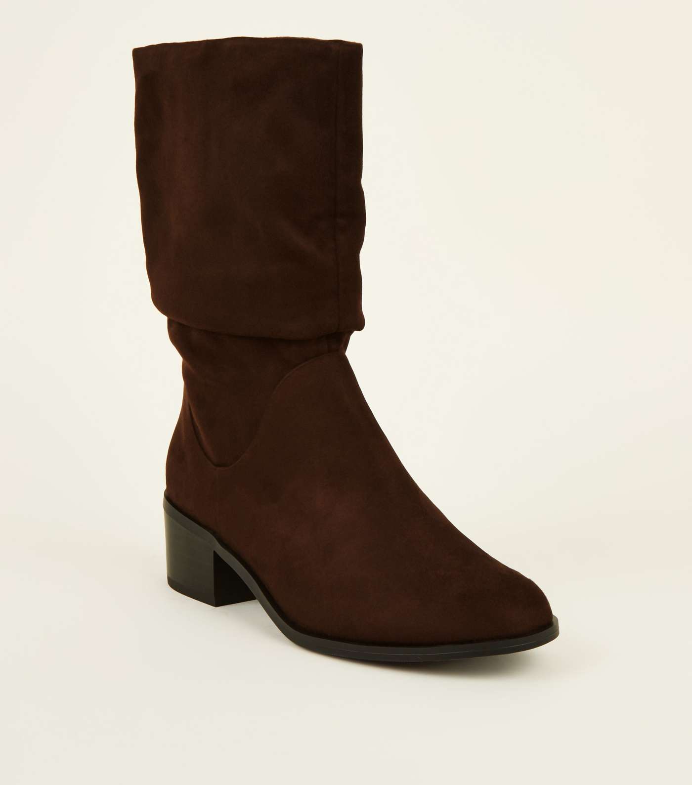 Girls Rust Suedette Slouch Calf Boots