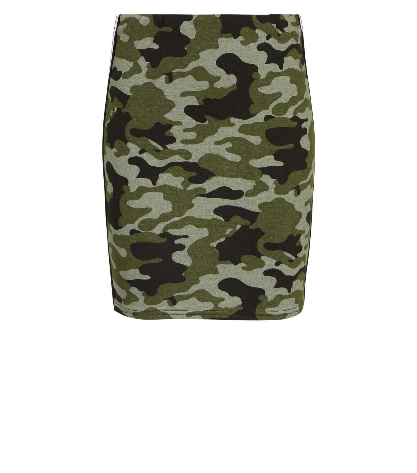 Girls Green Camo Stripe Side Tube Skirt Image 4
