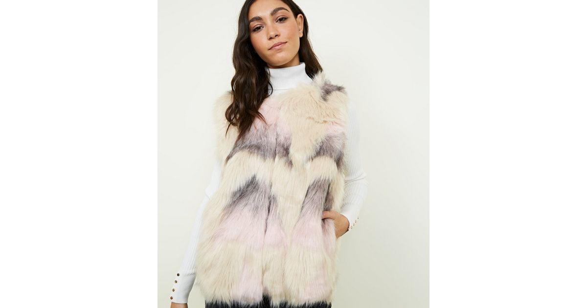 Pink Gradient Faux Fur Gilet - Briella