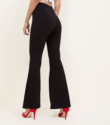 black tight flare pants