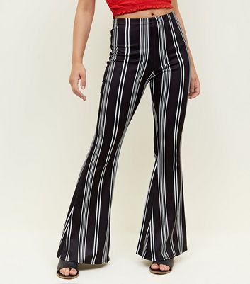 Womens striped best sale flare pants