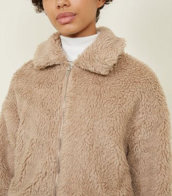 teddy fur bomber jacket