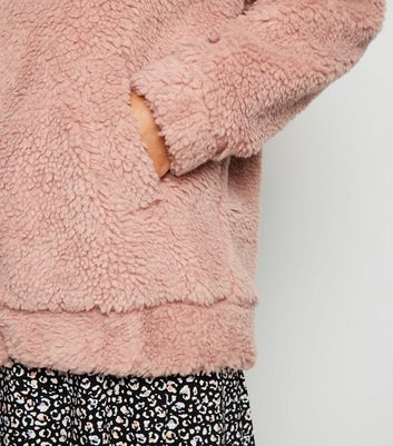 Pink fluffy jacket outlet new look