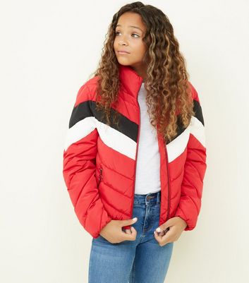 New look colour block puffer hotsell